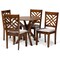 Baxton Studio Norah Modern and Contemporary Grey Fabric and Walnut Brown Finished Wood 5-Piece Dining Set 174-9881-10891-Zoro - alternate 1